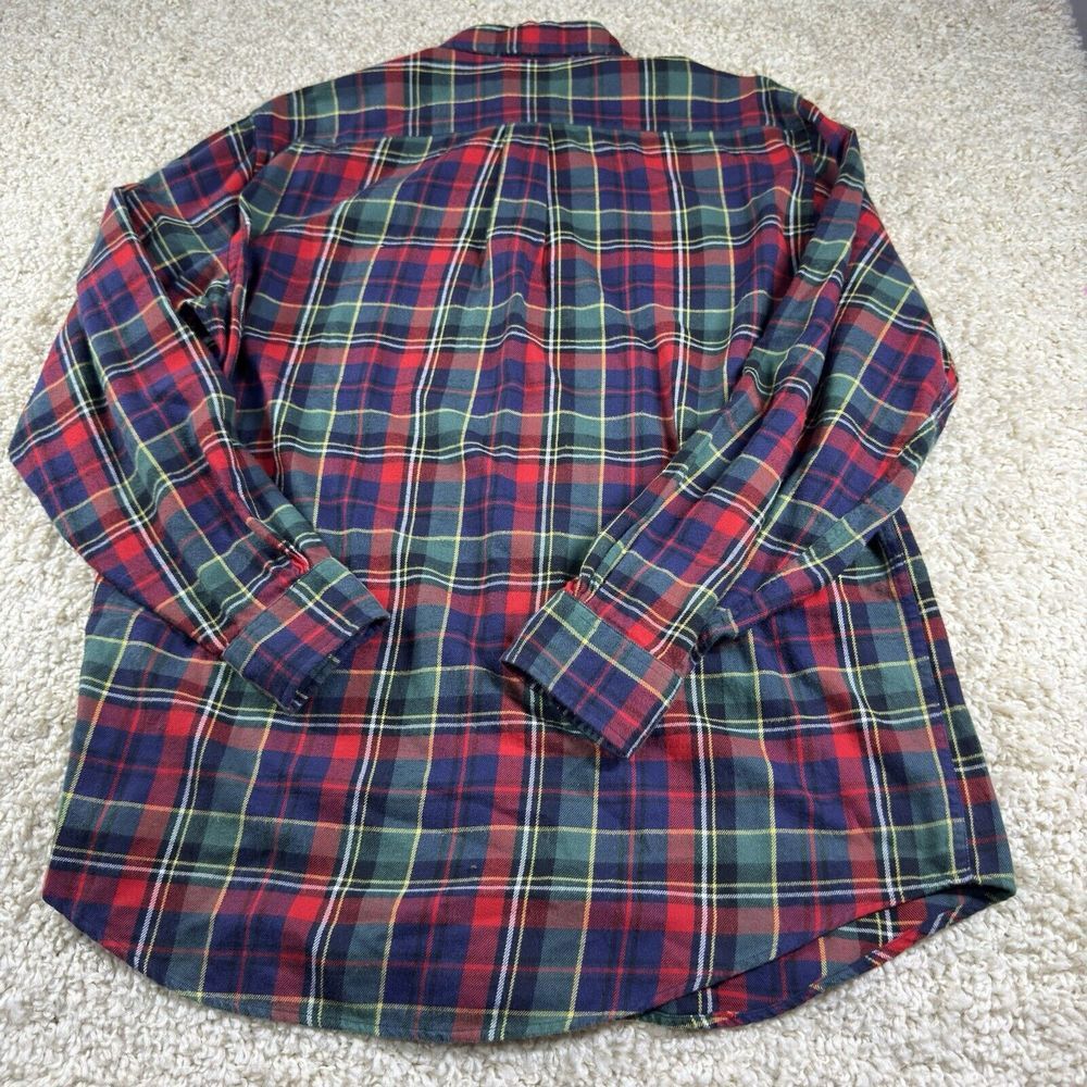 Brooks Brothers 346 Shirt Mens Medium Button Up Plaid Long Sleeve Red Green Cozy - Picture 2 of 5